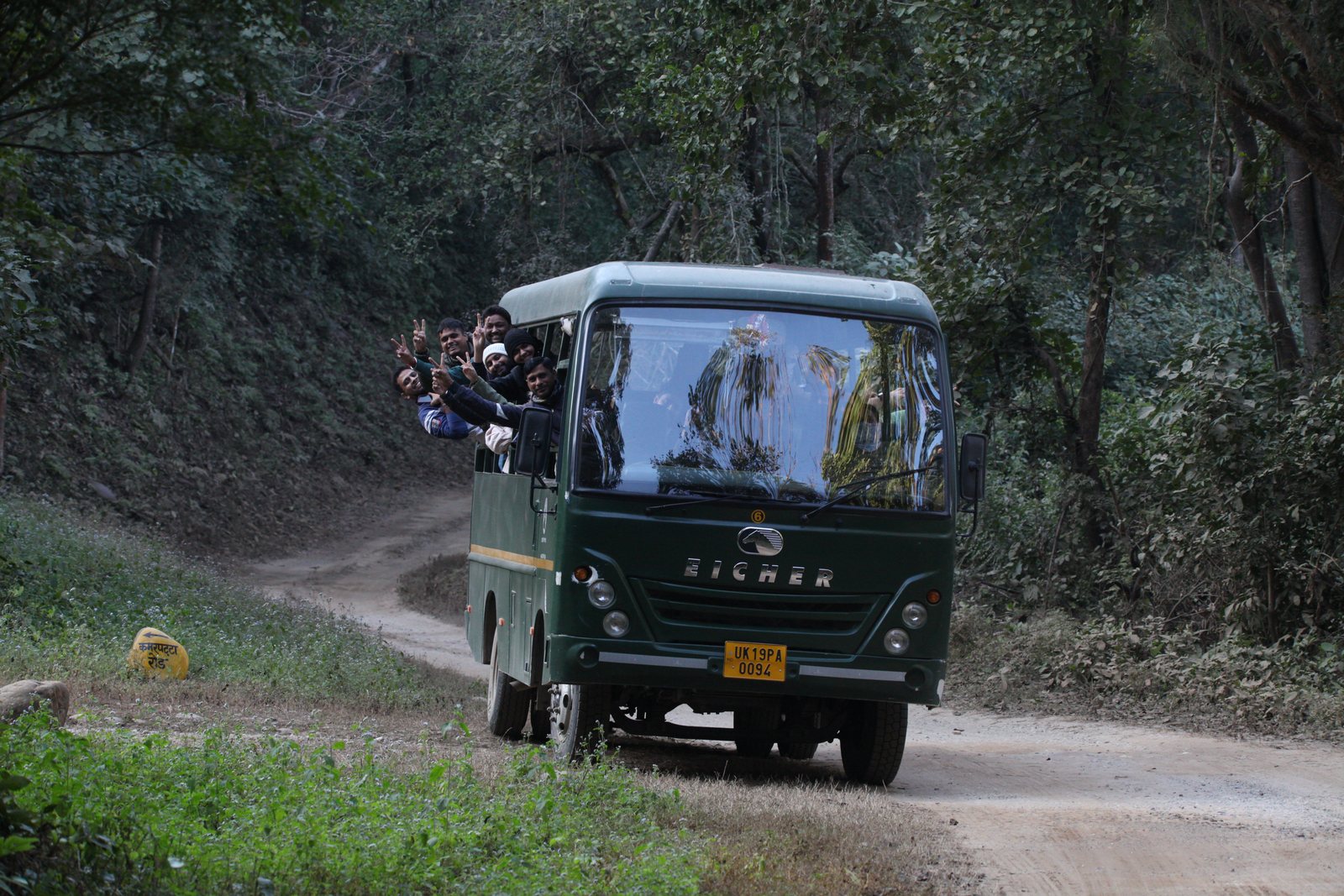 Canter Safari vehicle on a forest track in the Corbett area